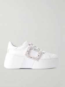 Viv Skate High crystal-embellished rubber-trimmed leather sneakers