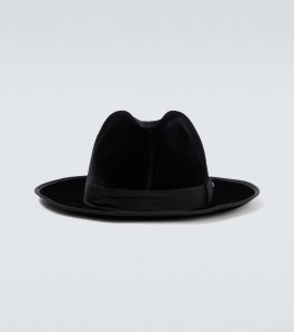 Giorgio ArmaniVelvet fedora hat