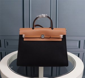 HERMES HANDBAG CANVAS black