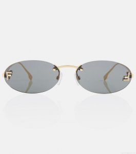 FendiFendi First embellished oval sunglasses