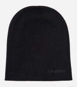 Saint LaurentLogo cashmere beanie