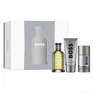 Kit Hugo Boss Bottled Edt Perfume Masculino 100 ml + Desodorante 75 ml + Gel de Banho 75 ml