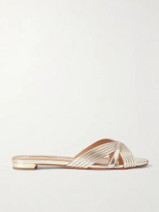 Sundance metallic vegan leather slides