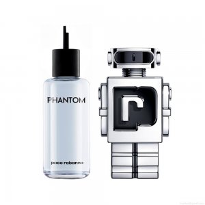 Kit Perfume Paco Rabanne Phantom Masculino Eau de Toilette 200 ml Refil + Perfume 150 ml Recarregável