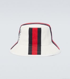 GucciWeb Stripe canvas bucket hat