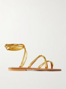 Zenobie metallic leather sandals