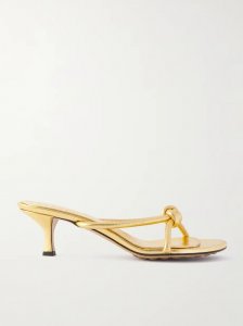 Blink knotted metallic leather sandals