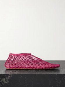 Minette crystal-embellished mesh ballet flats