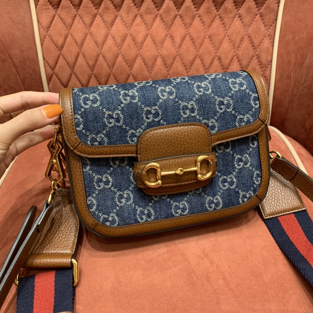 GUCCI BROWN ‘1955 HORSEBIT MINI’ SHOULDER BAG