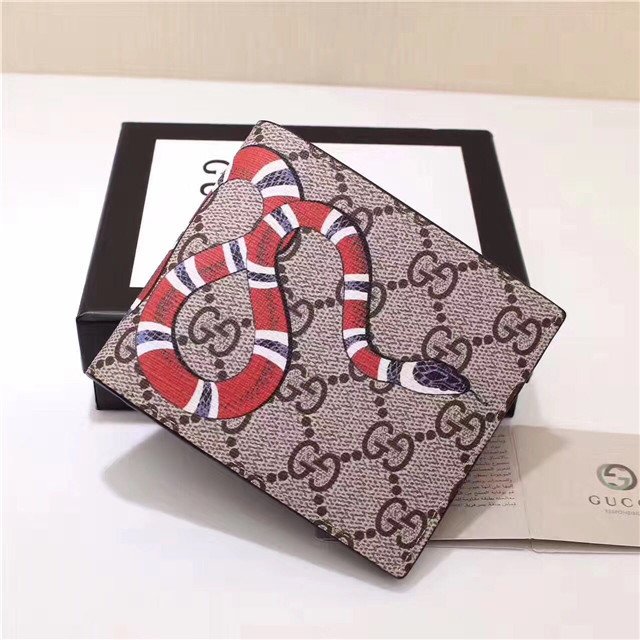 Gucci Snake Print GG Supreme Wallet