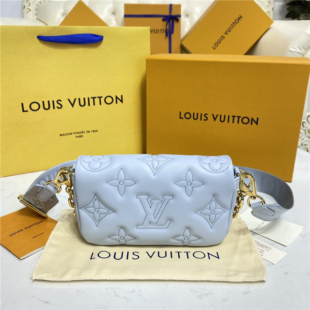 Louis Vuitton Wallet on Strap Bubblegram Blue Glacier