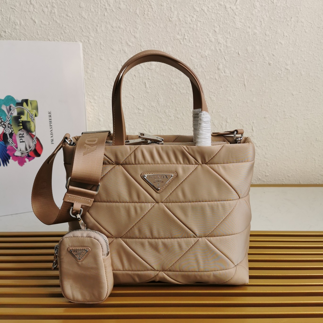 PRADA HANDBAG TOTE khaki