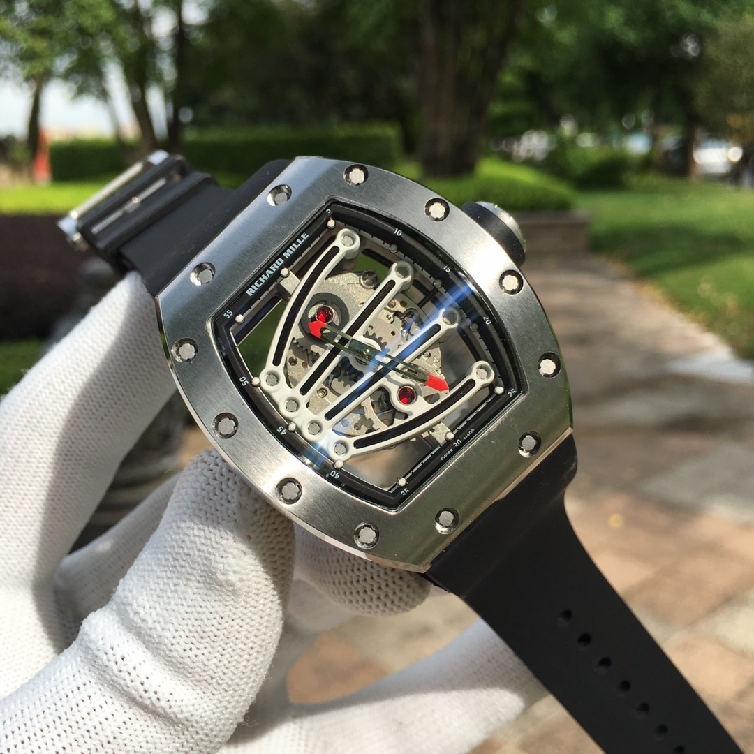 Richard Mille RM59-01 Stainless Steel Black Skeleton Dial Watch