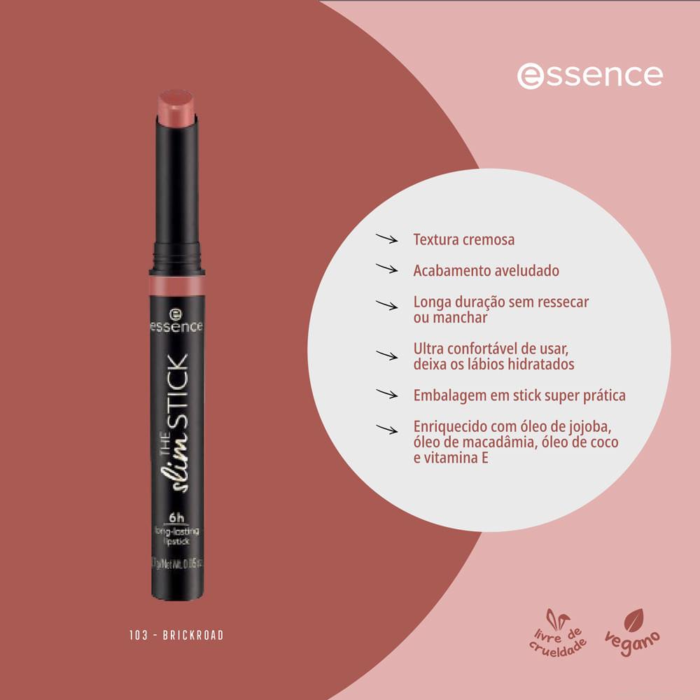 Batom Cremoso Aveludado Essence The Slim Stick 103 Brickroad 1,7 g