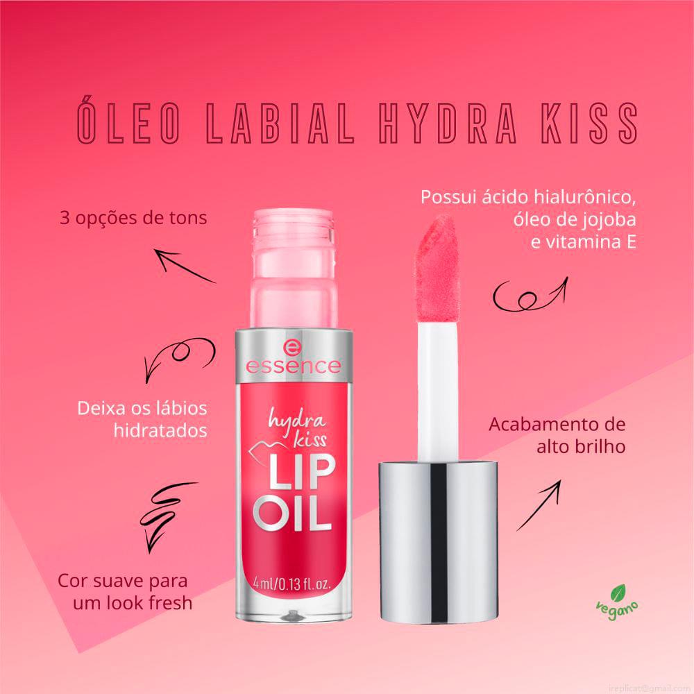 Óleo Labial Cintilante Essence Hydra Kiss 03 Pink Champagne 4 ml