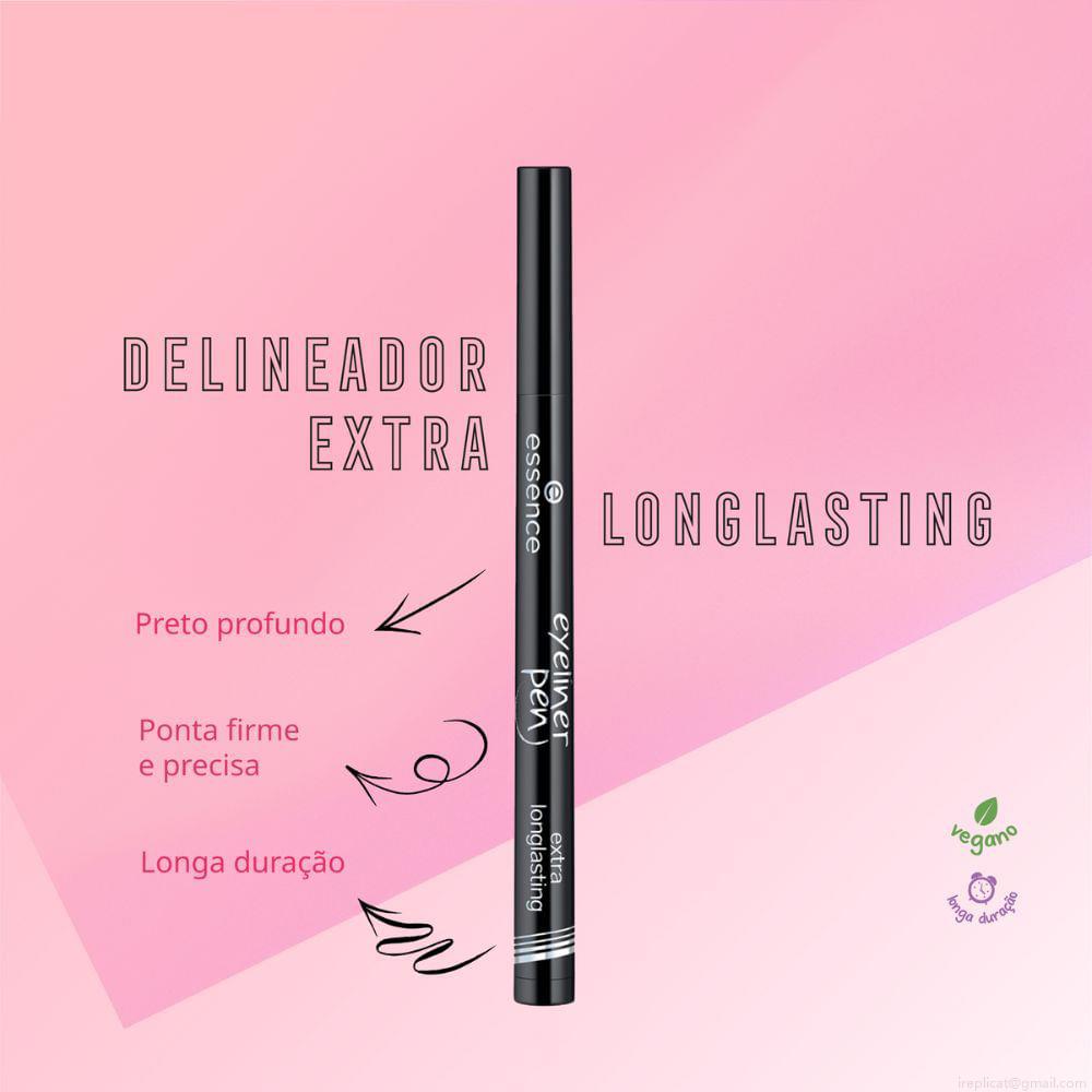 Delineador Líquido Matte Essence Eyeliner Preto 1 ml