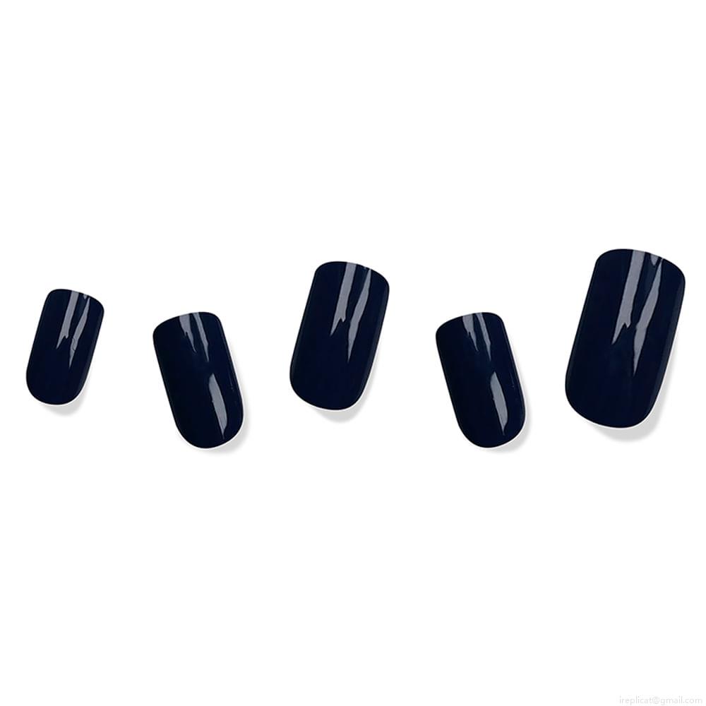 Unhas Postiças Média Autocolante Quadrada Pintada Absolute New York Magiquick Cobalt Blue 24 Unidades