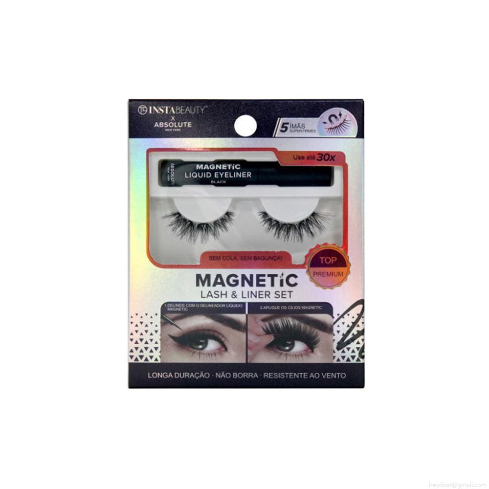 Cílios Postiços Curto Absolute New York Istabeauty Magnetic 702 Preto 1 Par