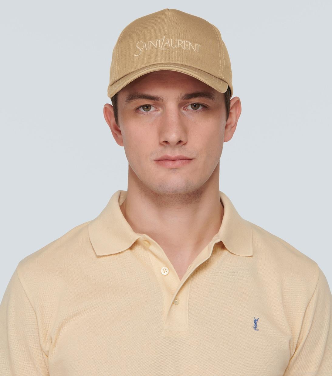 Saint LaurentLogo cotton and linen gabardine baseball cap