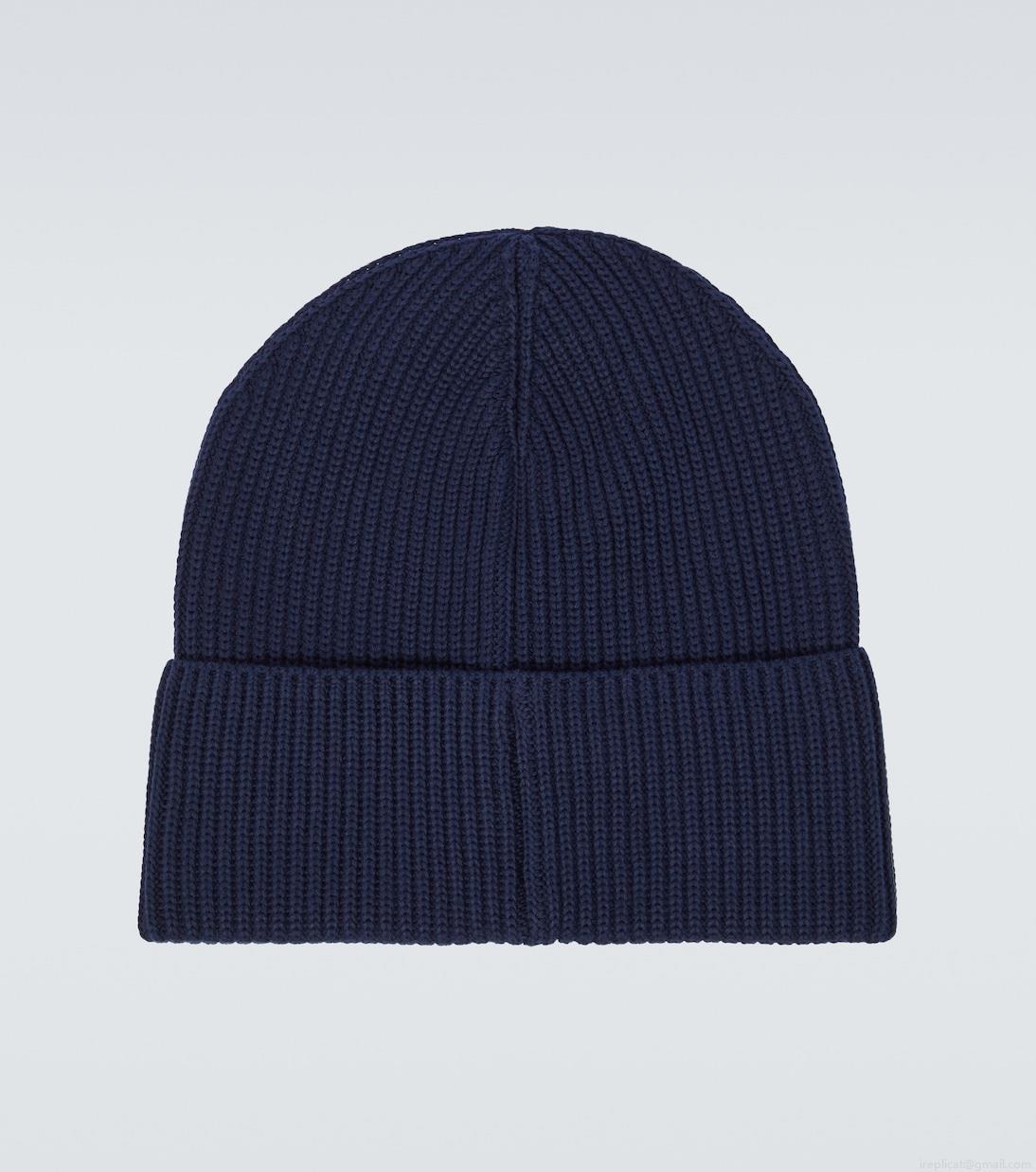 MonclerLogo ribbed-knit cotton beanie