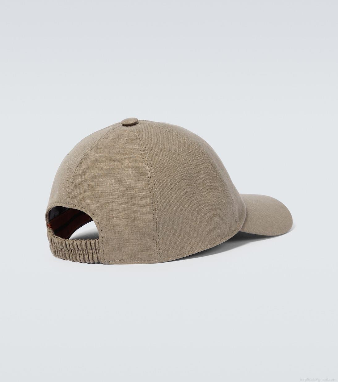 ZegnaEmbroidered linen baseball cap