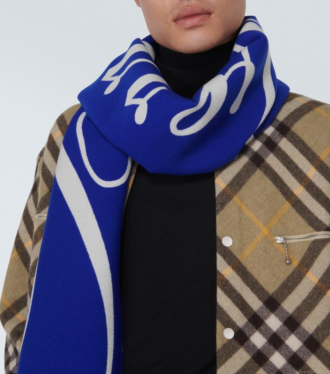 BurberryIntarsia wool and silk scarf