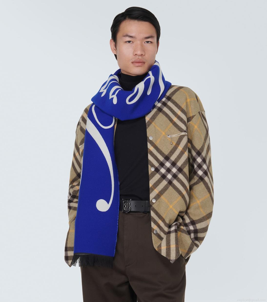 BurberryIntarsia wool and silk scarf