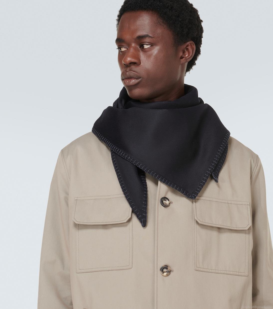 Loro PianaYuzawa leather-trimmed cashmere scarf