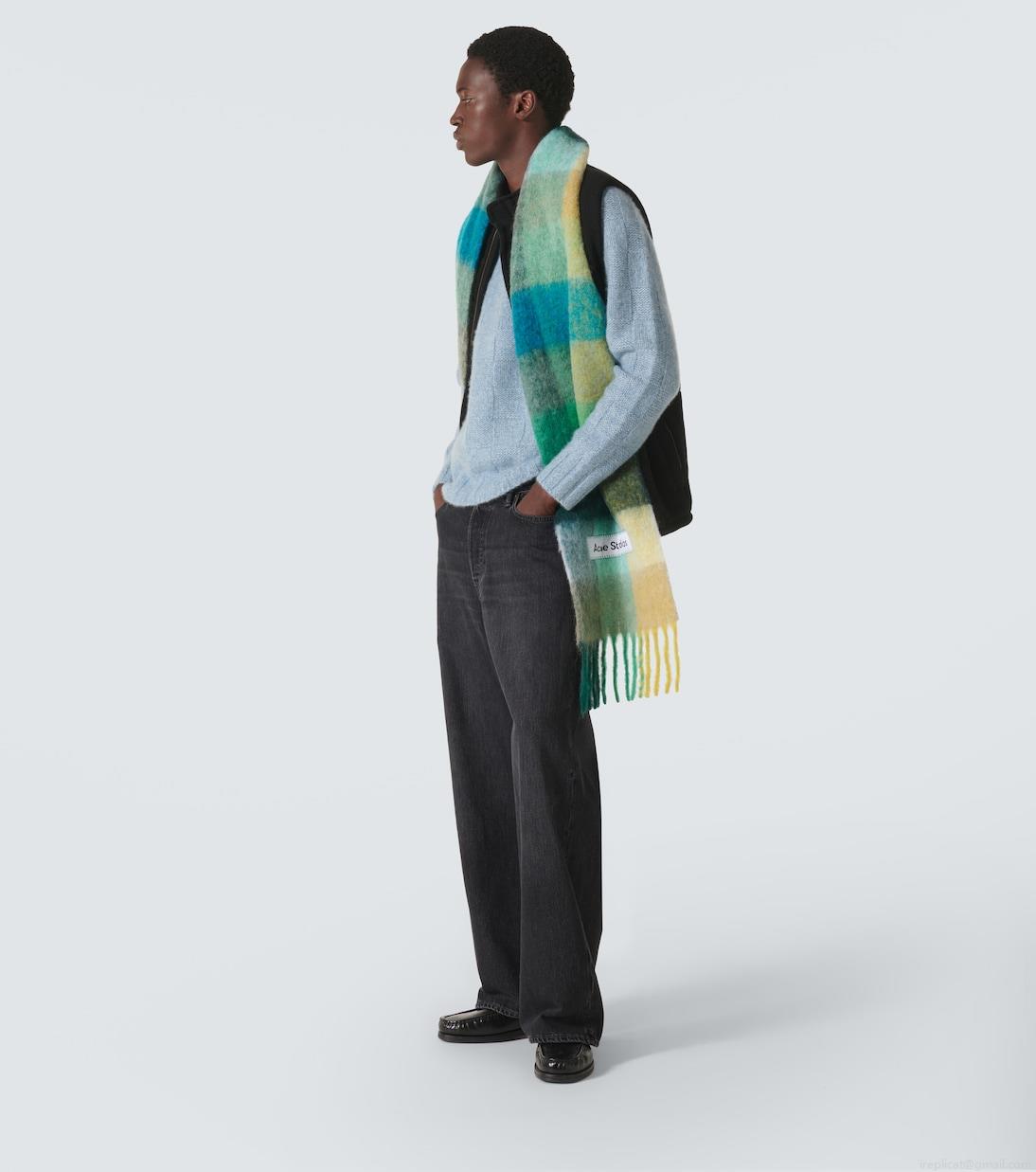 Acne StudiosChecked wool-blend scarf