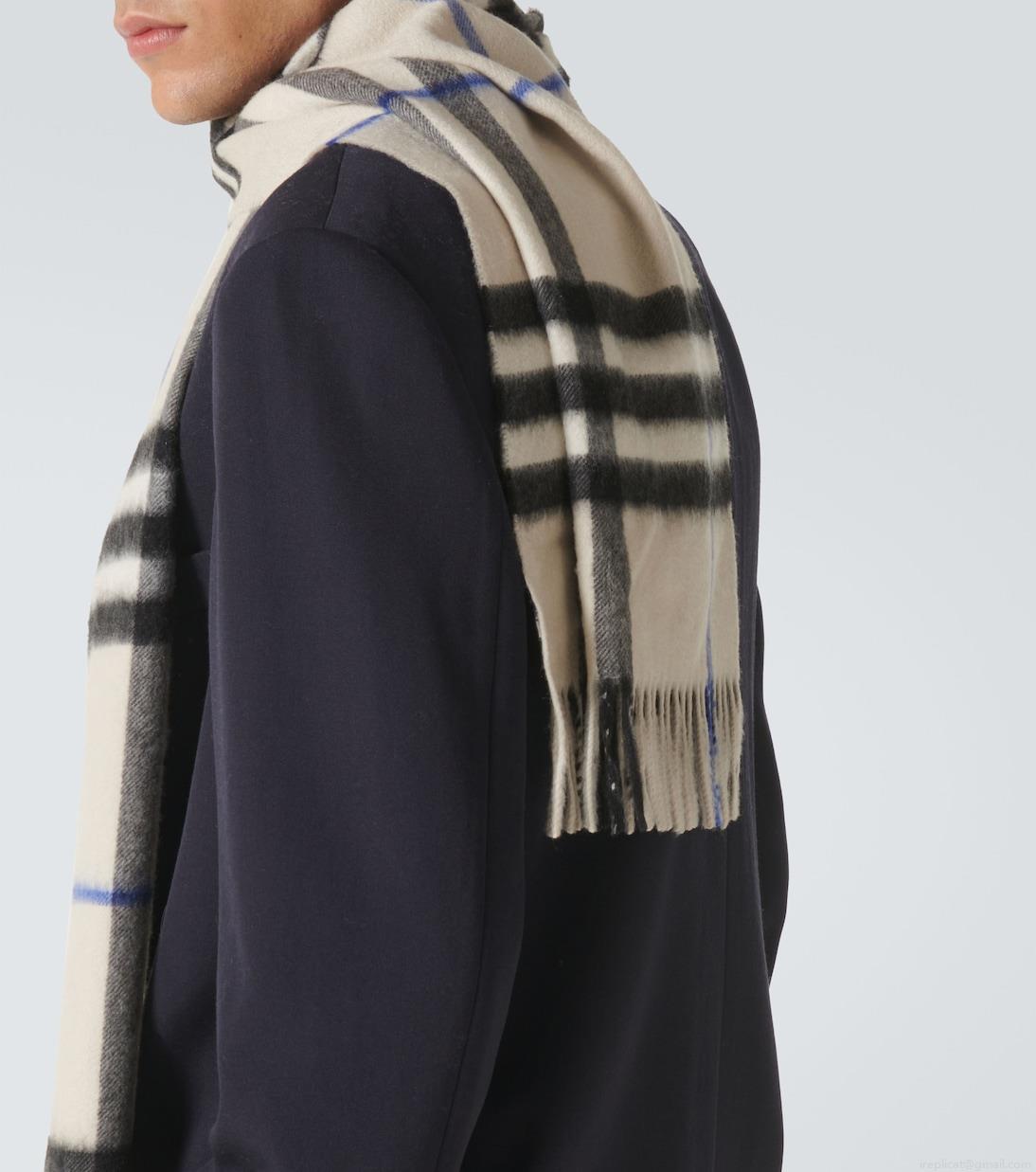 BurberryBurberry Check fringed cashmere scarf