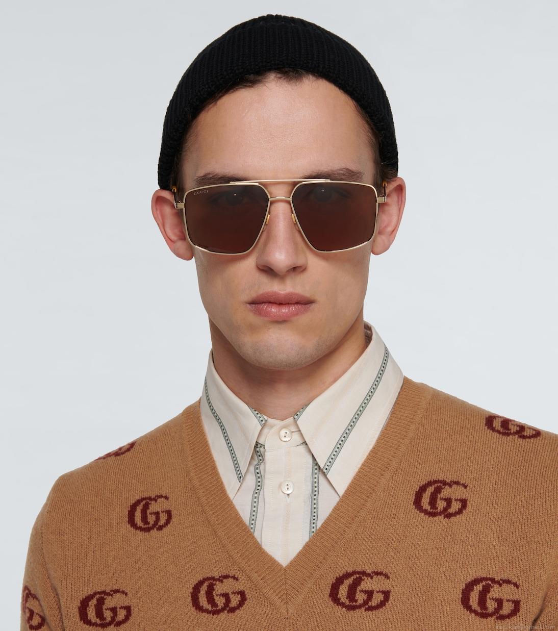 GucciMetal aviator sunglasses