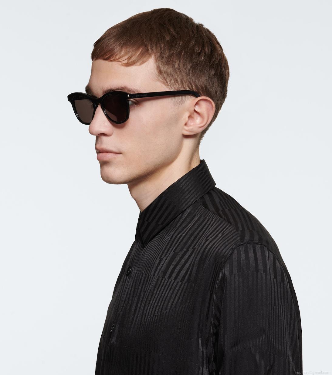 Saint LaurentRound-frame acetate sunglasses