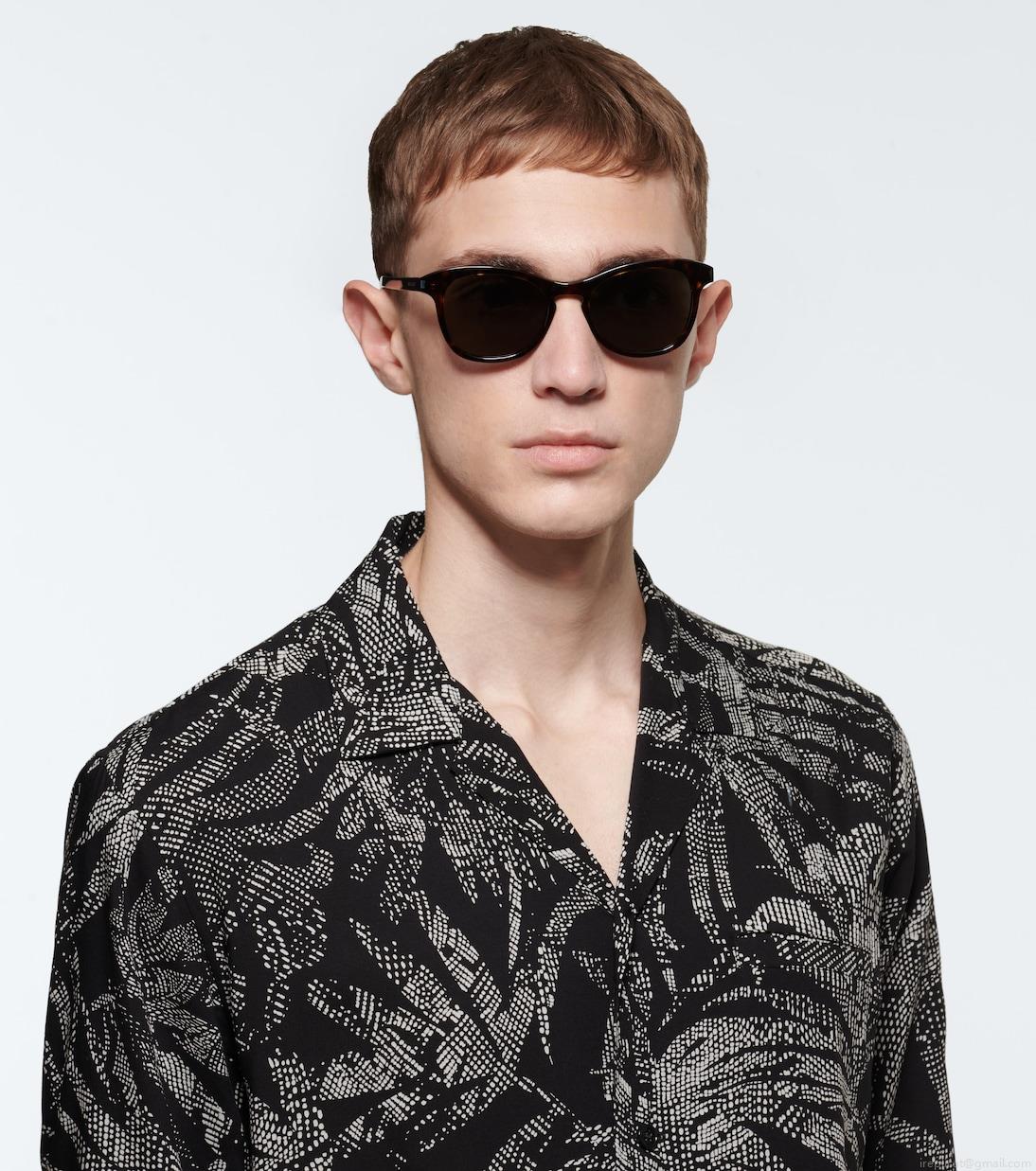 Saint LaurentRound-frame acetate sunglasses