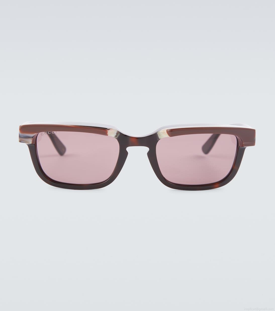 GucciRectangle-frame acetate sunglasses