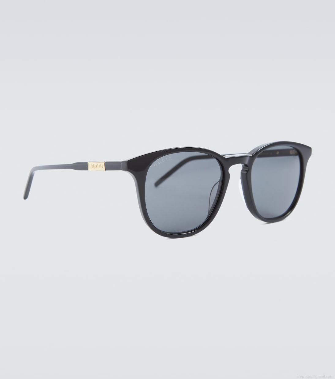 GucciRound acetate and metal sunglasses