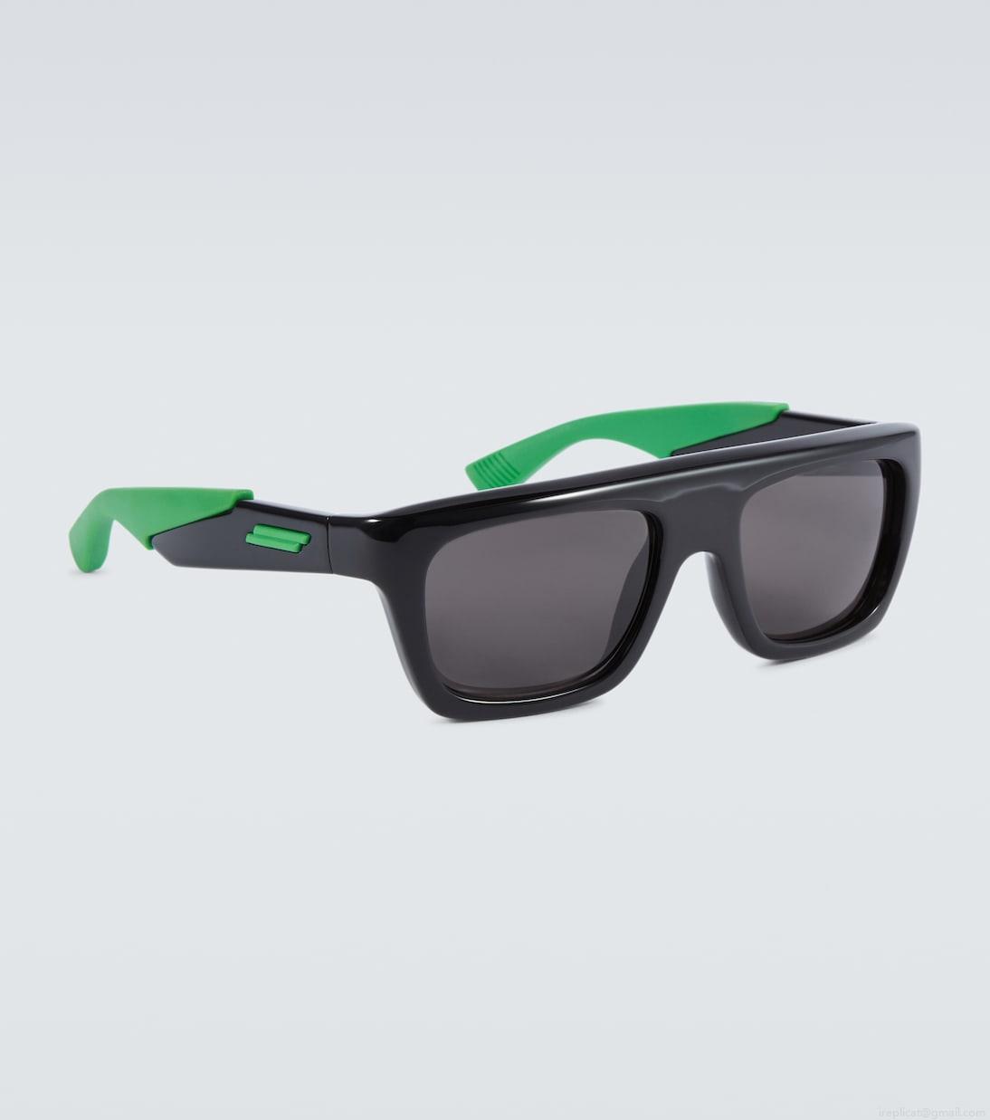 Bottega VenetaRectangular acetate sunglasses