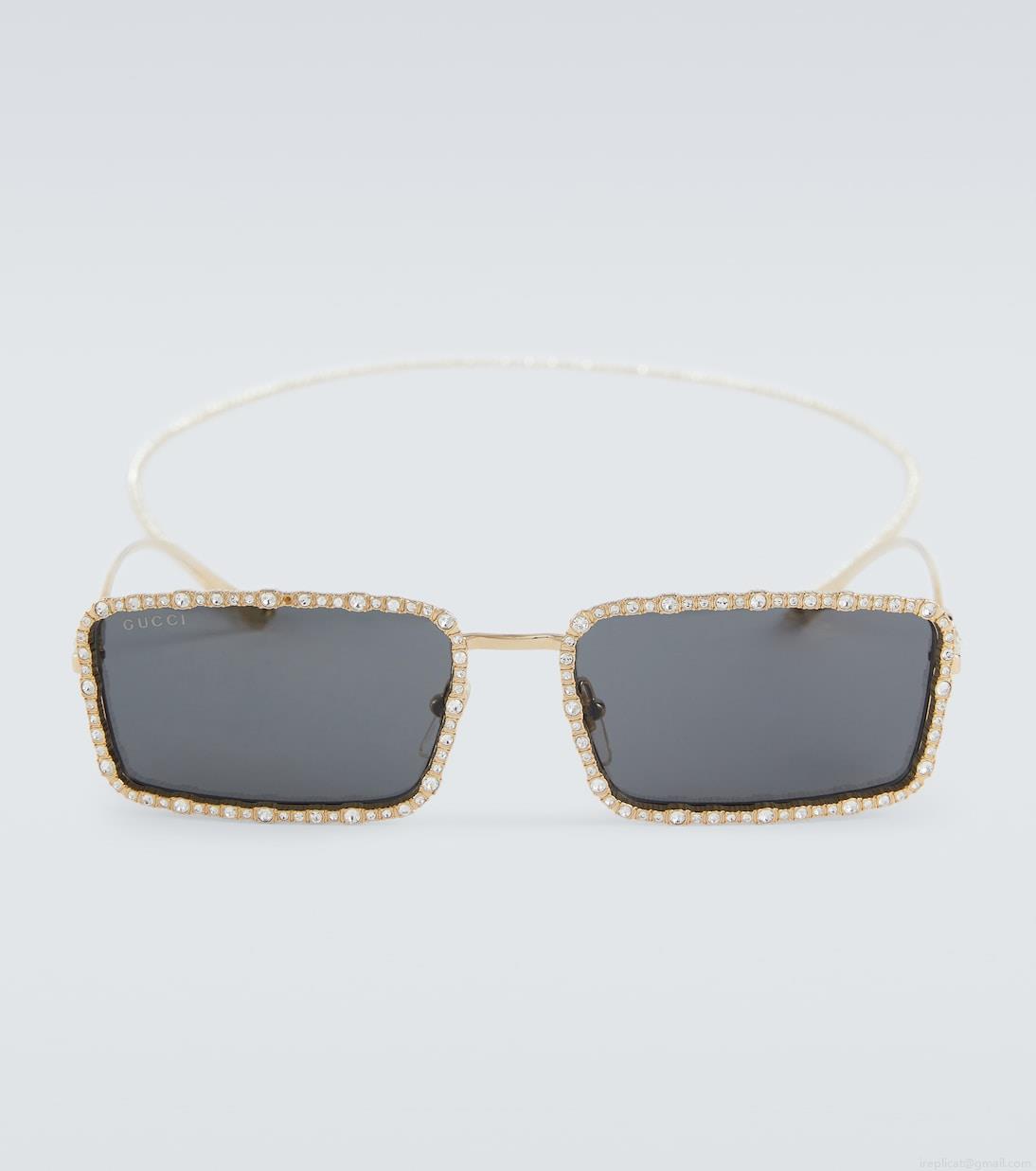 GucciEmbellished rectangular sunglasses