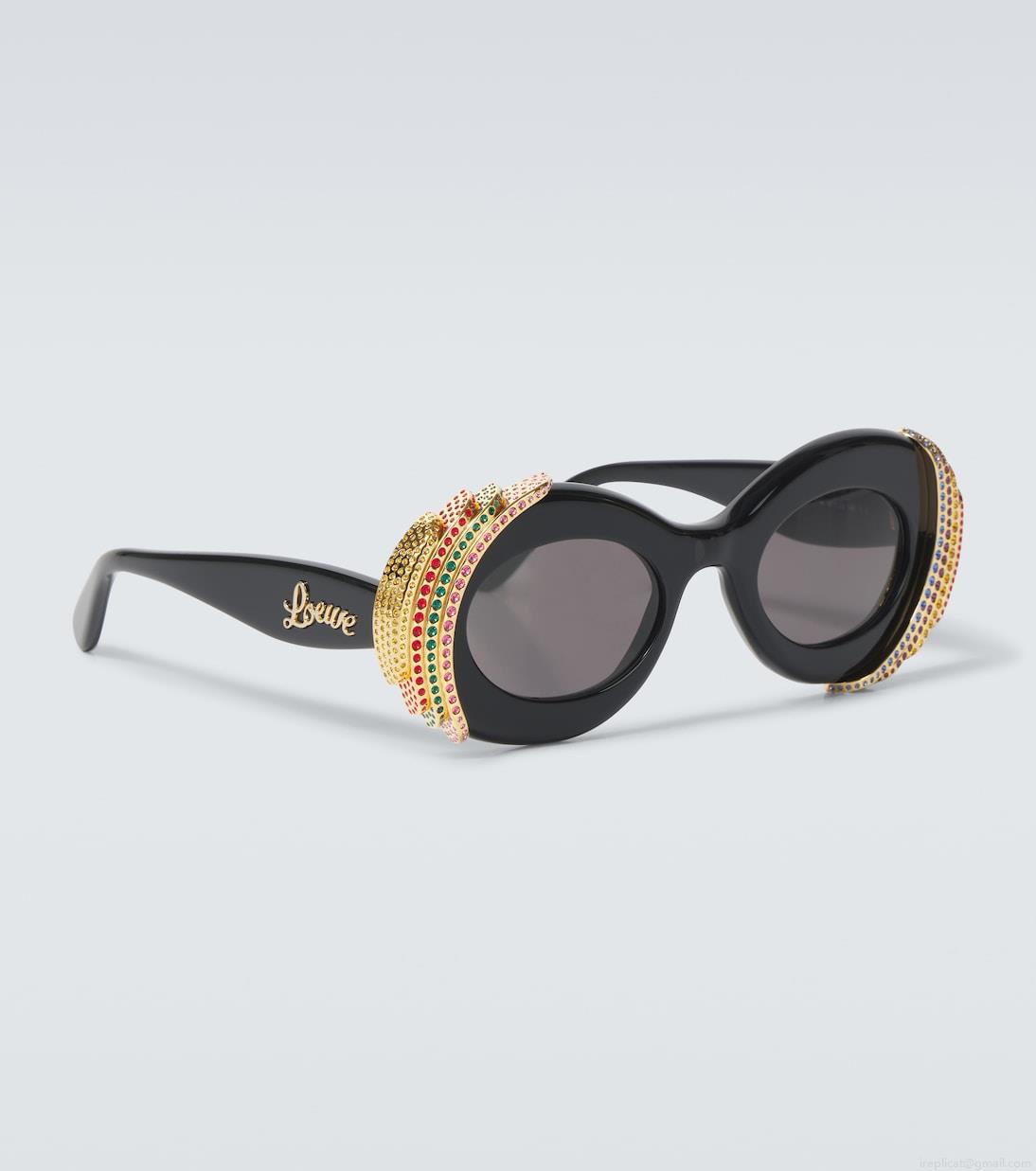 LoewePaula\'s Ibiza Pavé oval sunglasses