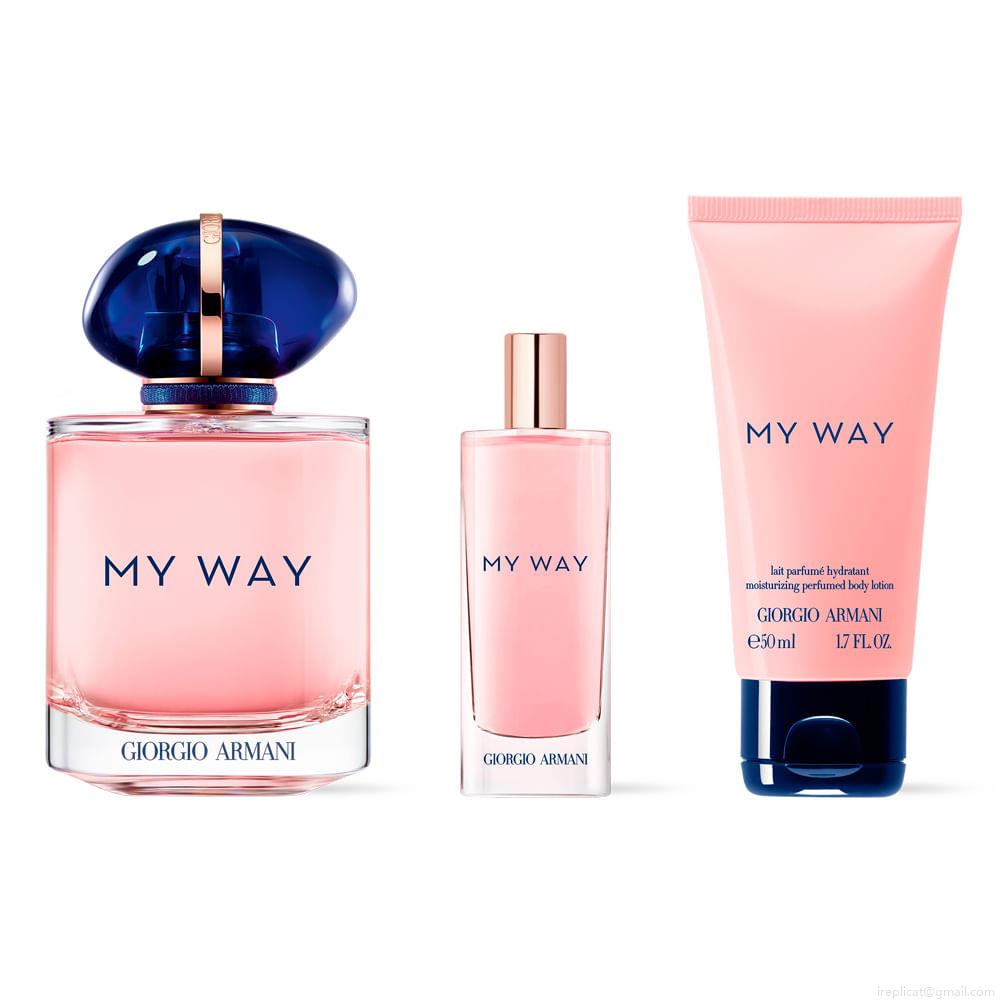 Kit Perfume Giorgio Armani My Way Eau de Parfum Feminino 90 ml + Miniatura 15 ml + Loção 50 ml