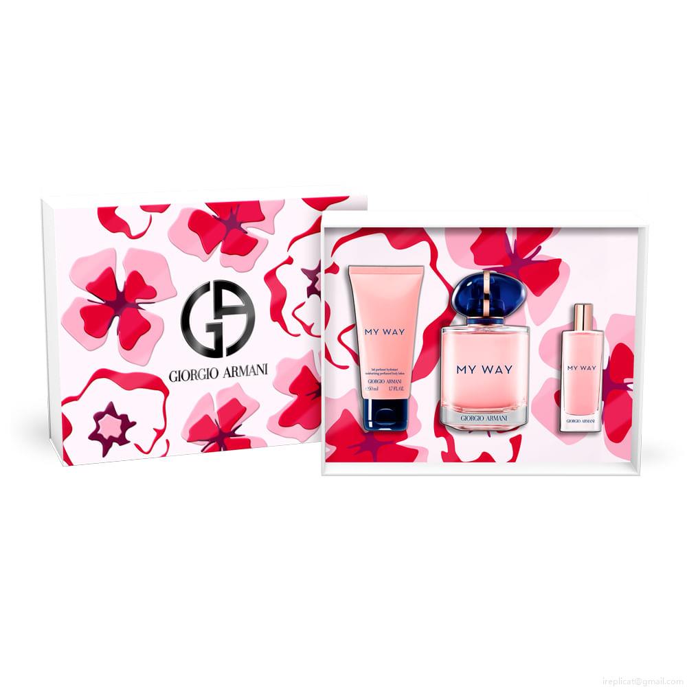 Kit Perfume Giorgio Armani My Way Eau de Parfum Feminino 90 ml + Miniatura 15 ml + Loção 50 ml