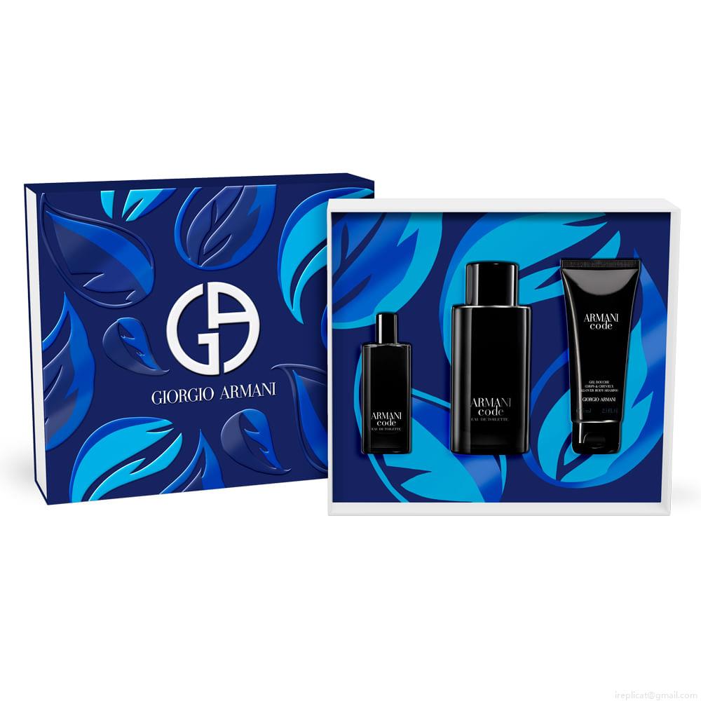 Kit Perfume Giorgio Armani Code Eau de Toilette Masculino 125 ml + Miniatura 15 ml + Gel De Banho 75 ml