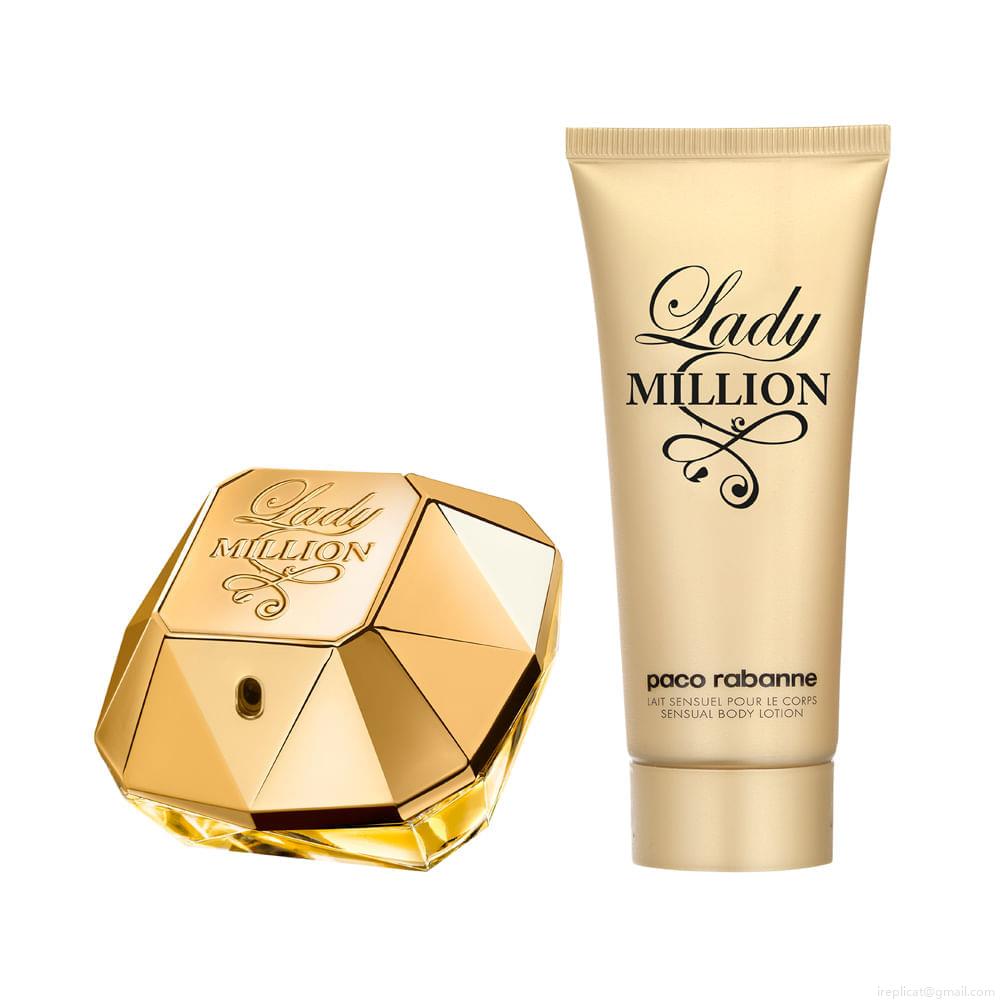 Kit Perfume Paco Rabanne Lady Million Feminino Eau de Parfum 80 ml + Creme Corporal 100 ml