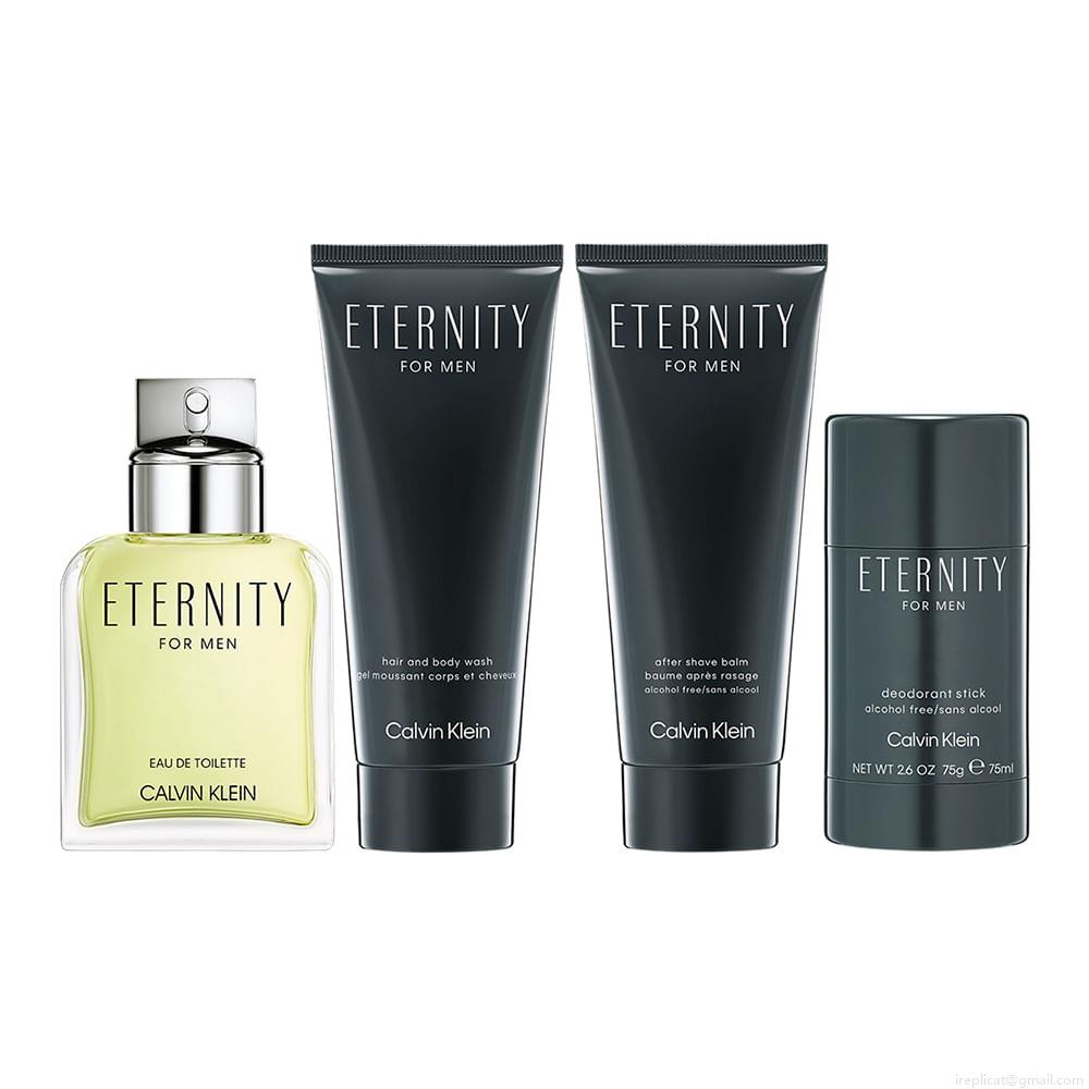 Kit Perfume Calvin Klein Eternity For Men Eau de Toilette Masculino 100 ml + Gel De Banho 100 ml +Pós-Barba 100 ml + Desodorante