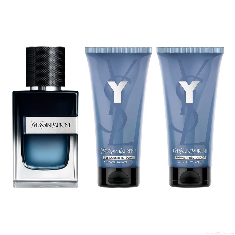 Kit Perfume Yves Saint Laurent Y Masculino Eau de Parfum 60ml + Gel De Banho 50ml + Pós Barba 50ml