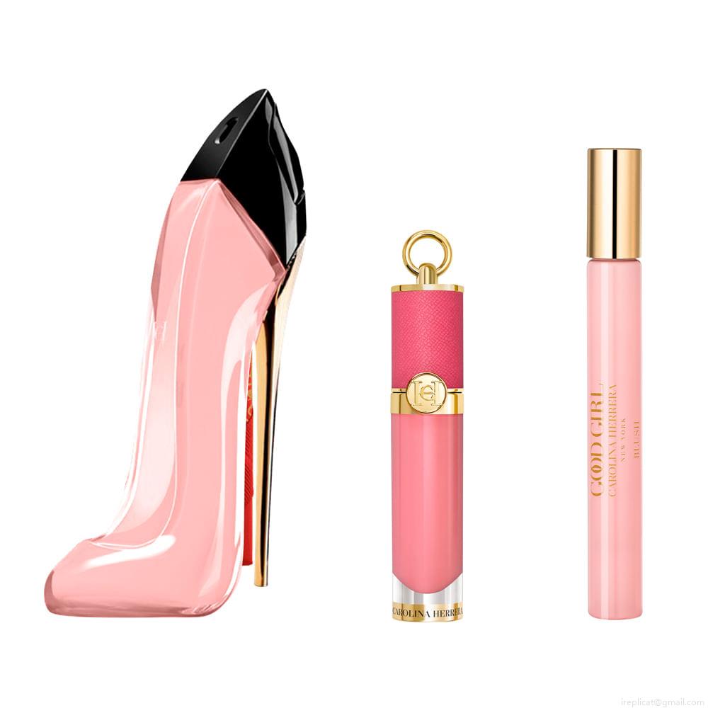 Kit Perfume Carolina Herrera Good Girl Blush Eau de Parfum Feminino 80 ml + Miniatura 10 ml + Batom 1070 Rose Jasmine 5 ml