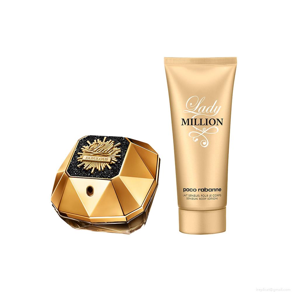 Kit Perfume Paco Rabanne Lady Million Fabulous Feminino Eau de Parfum 80 ml + Loção Corporal 100 ml