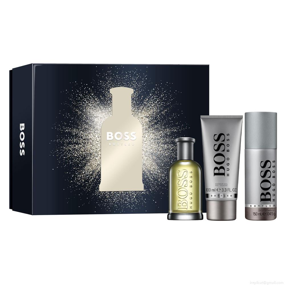 Kit Hugo Boss Bottled Masculino Eau de Toilette 100 ml + Gel de Banho 100 ml + Desodorante 150 ml