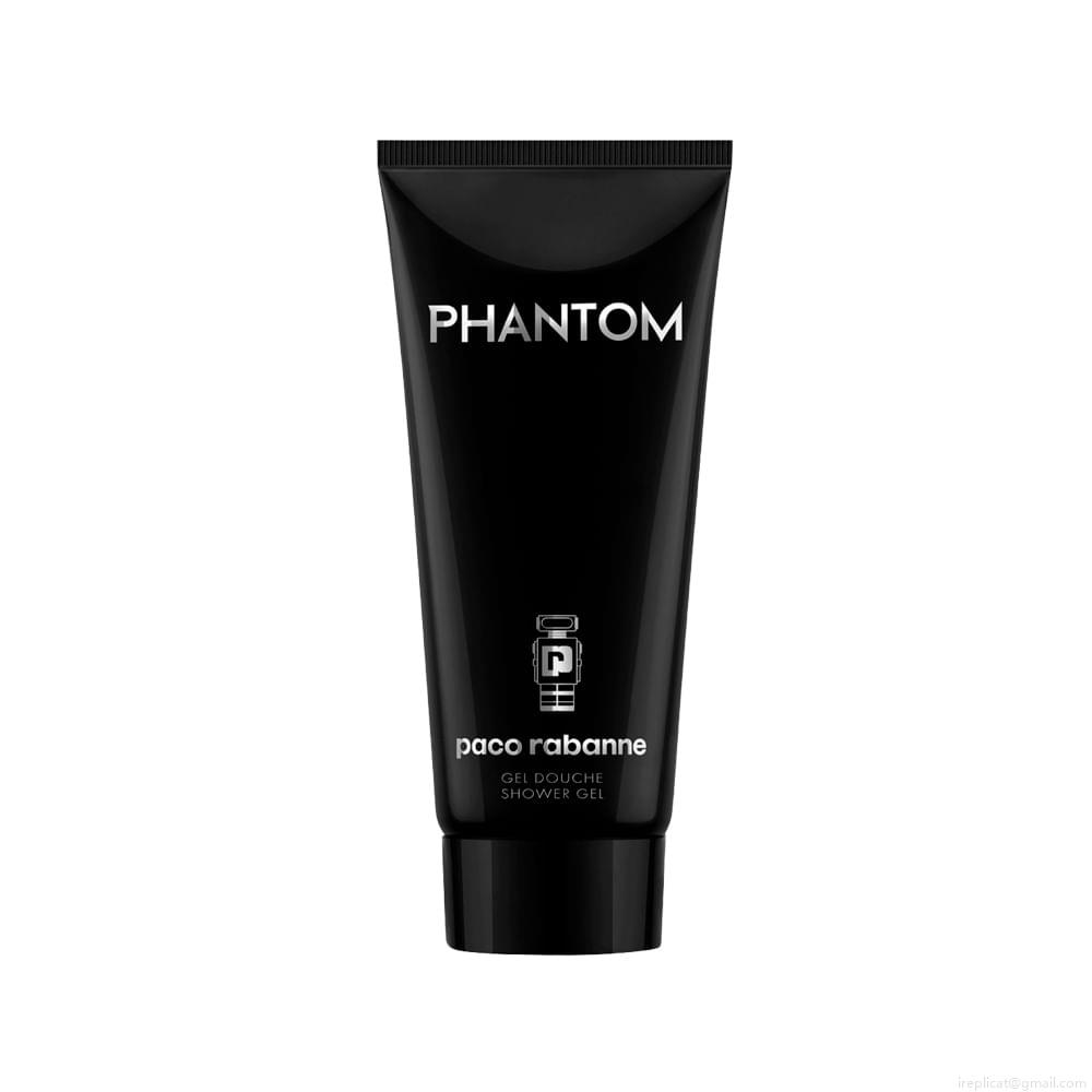 Kit Perfume Paco Rabanne Phantom Masculino Eau de Toilette 100 ml + Gel de Banho 100 ml + Perfume 200 ml Refil