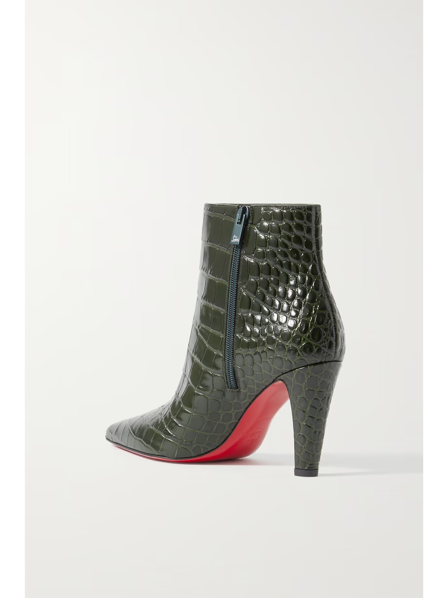 Slimini 85 croc-effect leather ankle boots