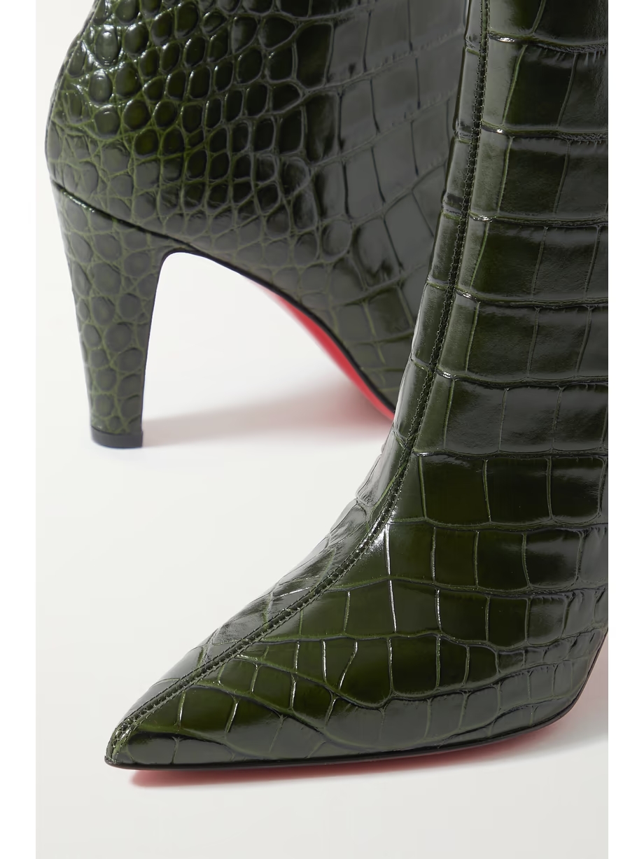 Slimini 85 croc-effect leather ankle boots